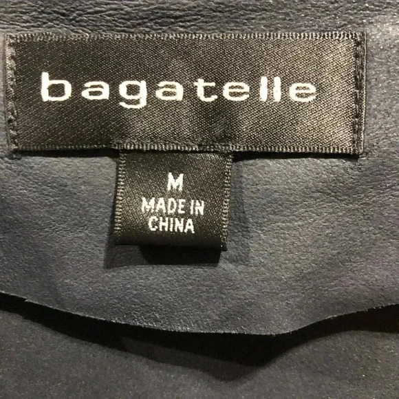 Bagatelle Genuine Leather,Waterfall Drape, Open front,butter soft,Navy Jacket - Picture 9 of 10